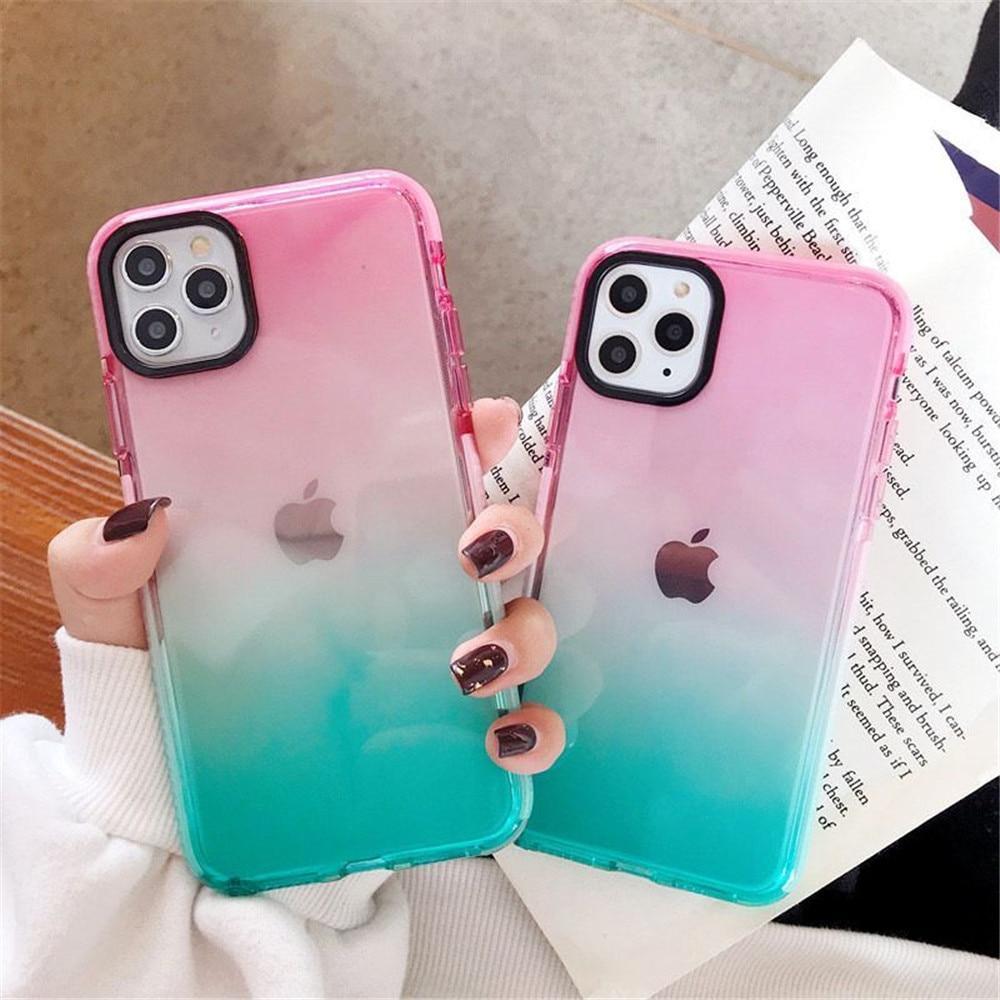 Shockproof Gradient Transparent Case-xinru