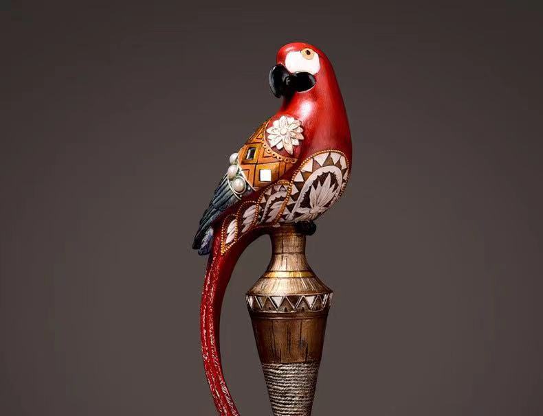 Parrot Resin Sculpture Tropical Birds Lifelike Bird Sculpture For Garden Lawn Yard-xinru