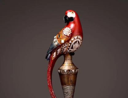 Parrot Resin Sculpture Tropical Birds Lifelike Bird Sculpture For Garden Lawn Yard-xinru