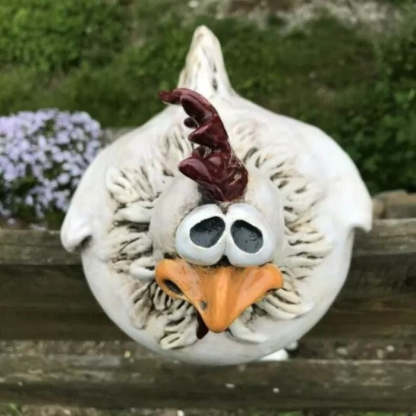 Fun Chicken Resin Garden Fence Decor-xinru
