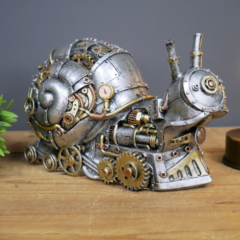Resin Statue Mechanical Punk Style Animal Shape Snail Table Decoration-xinru