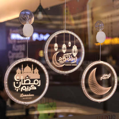 Eid Ramadan Moon Castle LED Decorative Windows Light-xinru