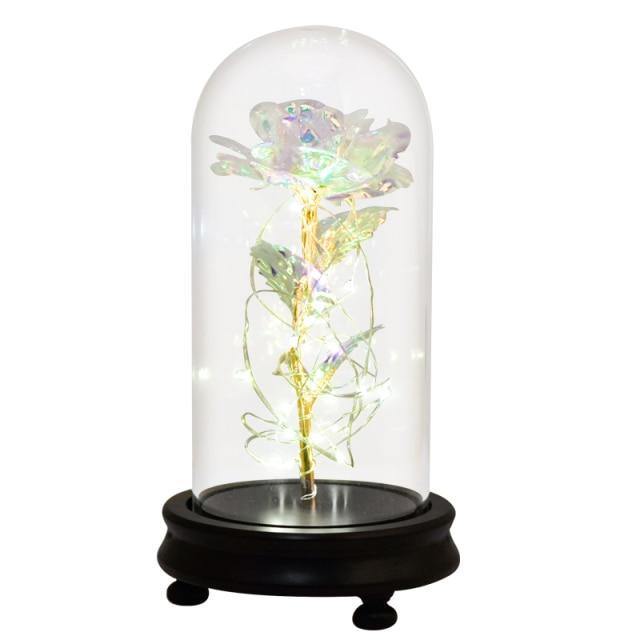 Colorful LED Crystal Glass Rose Lantern-xinru