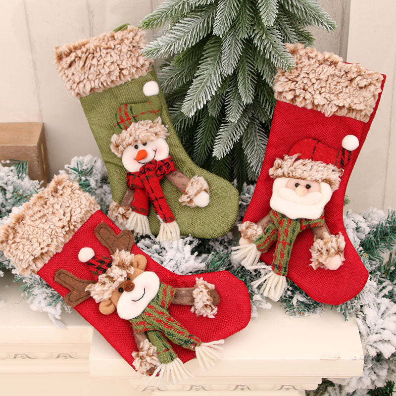 3D Christmas Stockings Candy Gifts Bag Hanging Ornaments Christmas Decoration-xinru shop