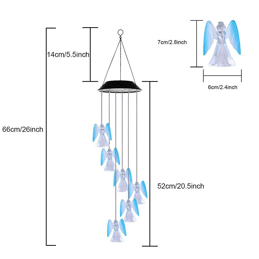 Acelist Lucky Angel Solar Wind Chimes For Outside LED Lights-xinru