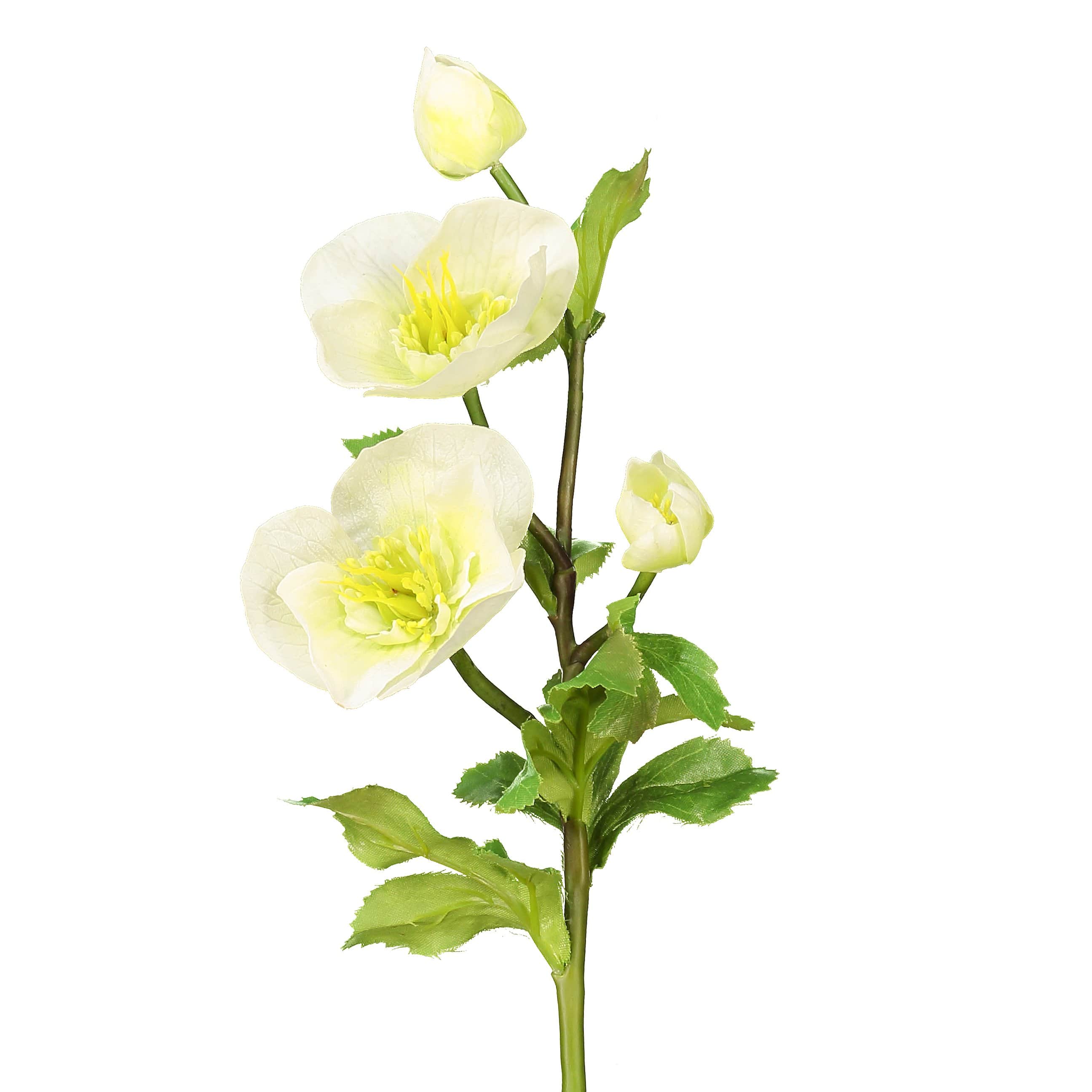 Artificial White Winter Hellebore 18"-xinru shop