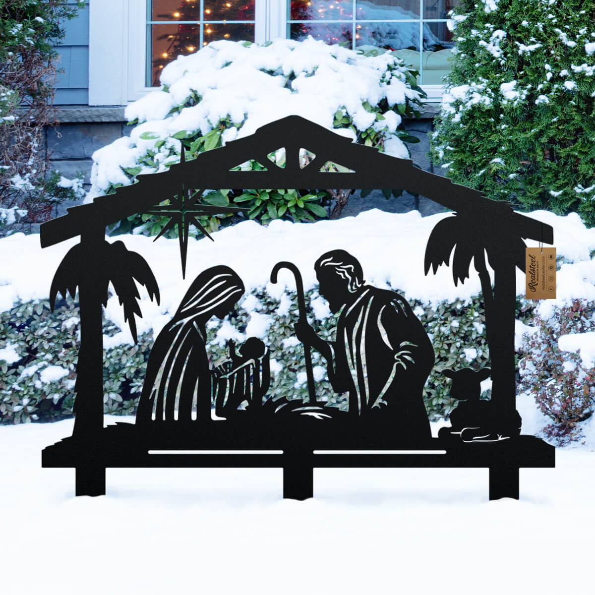 Nativity Scene Cut Metal Sign Metal Wall Art Metal House Sign-xinru