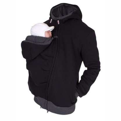 Winter Dad Mom Baby Kangaroo pocket Carrier Hoodies-xinru shop