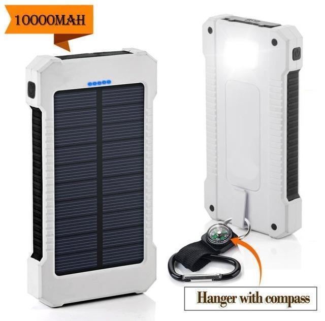20000mAh Dual-USB Waterproof Solar Portable  Compass Battery Charger-xinru