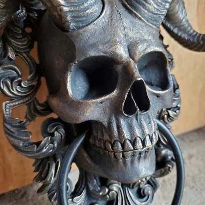 Sabbatic Baphomet Horned God Skull Hanging Door Knocker-xinru