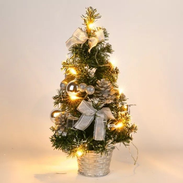Small Prelit Artificial Tabletop Christmas Tree With Lights-xinru shop
