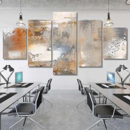 Brown Grey Abstract Art-xinru shop