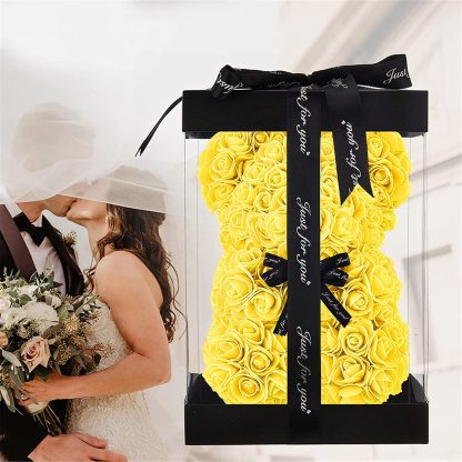 Mother's Day Gift Rose Bear With Box String Lights Necklace-xinru