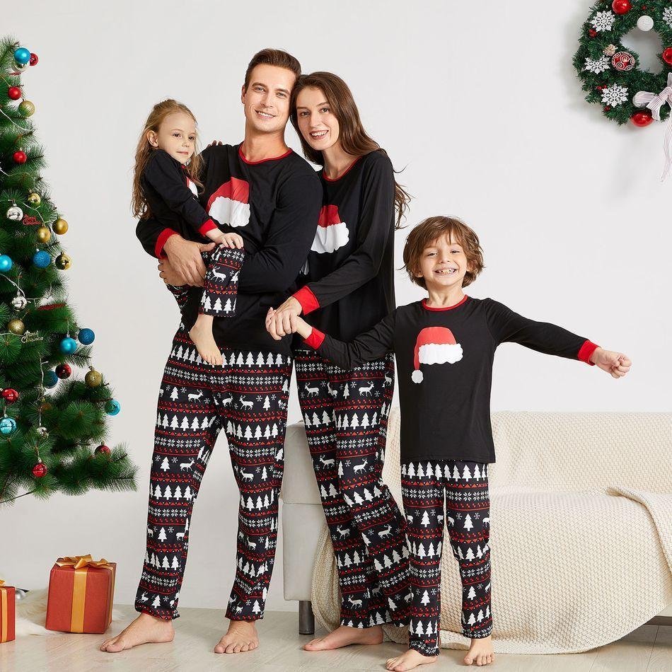 Plus Size Santa Hat Pattern Family Matching Pajamas Sets-xinru shop