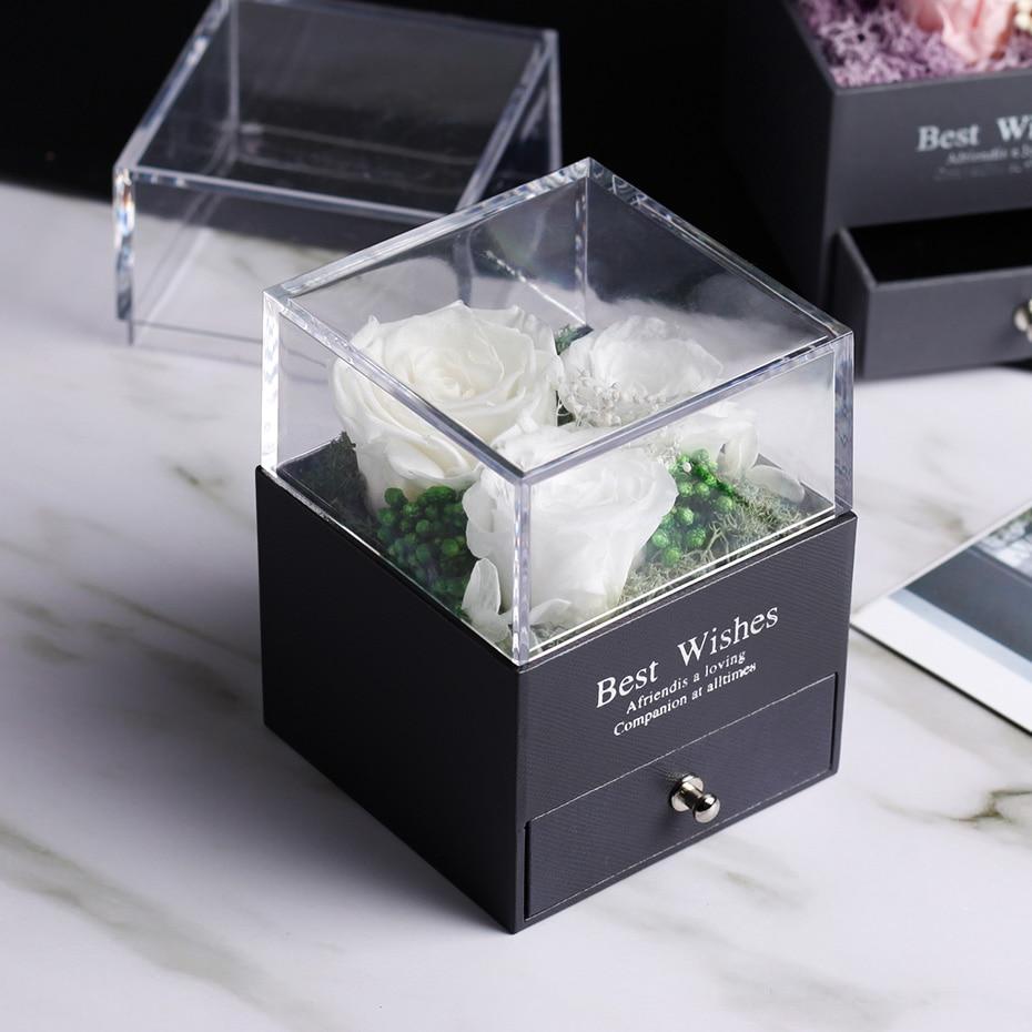 Immortal Preserved Rose Teddy Bear Box Display-xinru