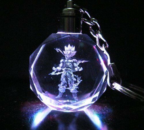 Dragon Ball Crystal Key Ring Car Keychains LED Pendant Shiny Prop Gift-xinru