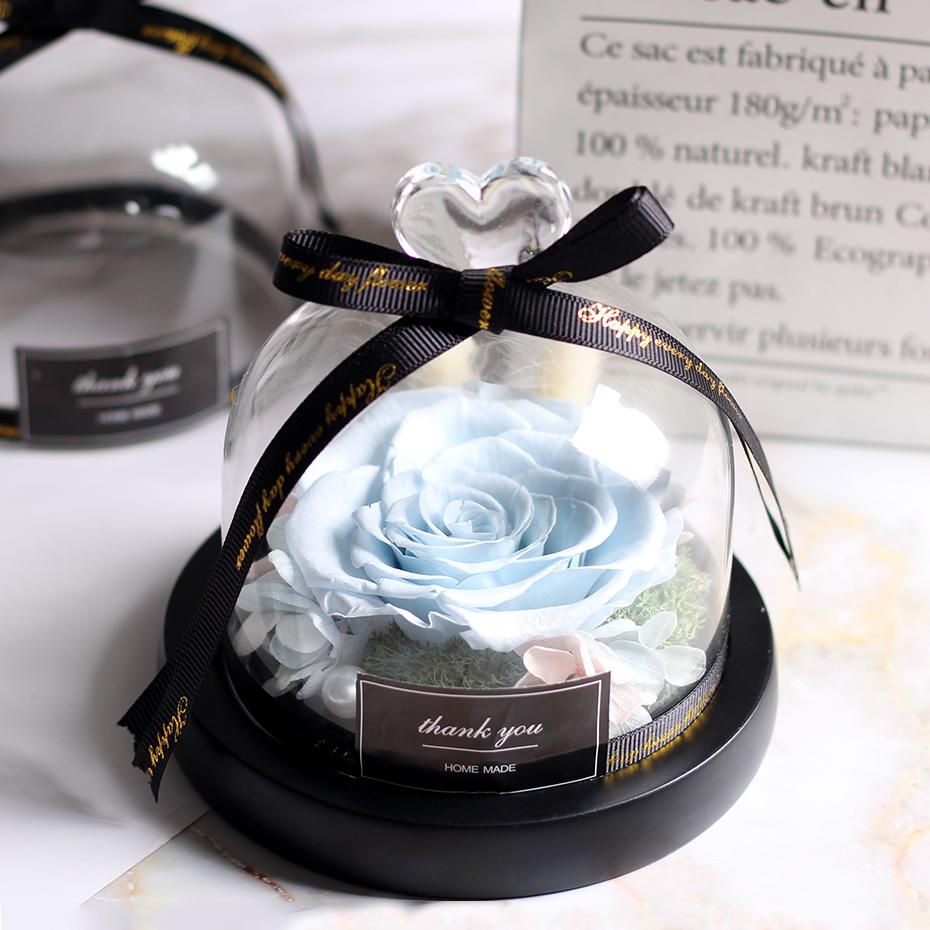 Mother's Day Gift Immortal Enchanted Rose Glass Heart Dome-xinru