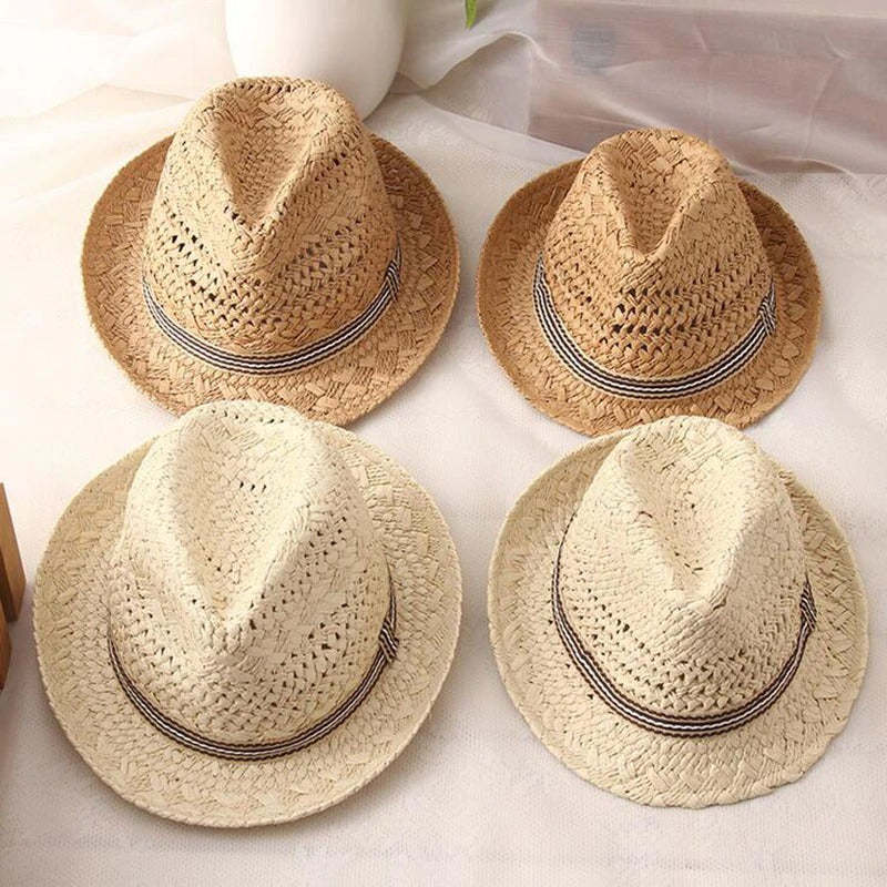 Men's Straw Fedora Vintage Panama Hat-xinru