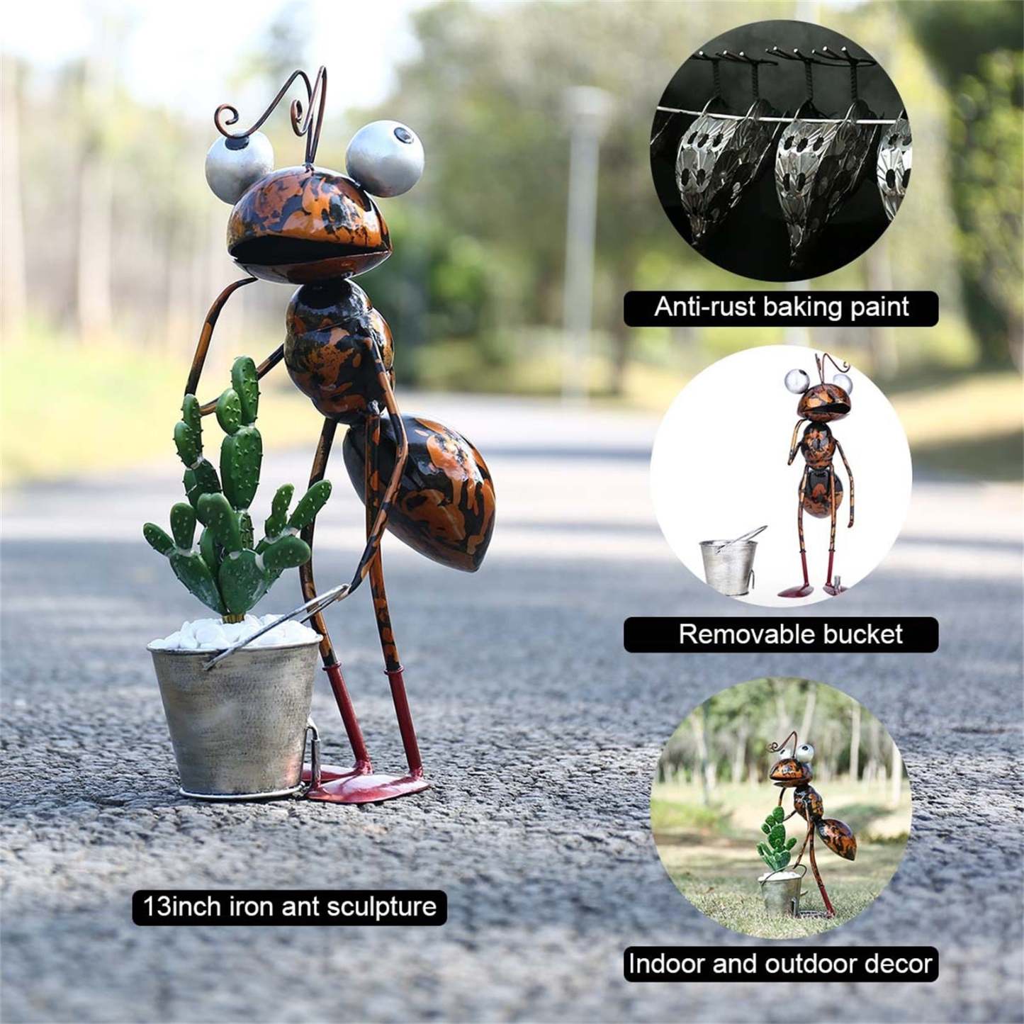 Metal Ant Garden Decorative Sculpture Outdoor Statue-xinru