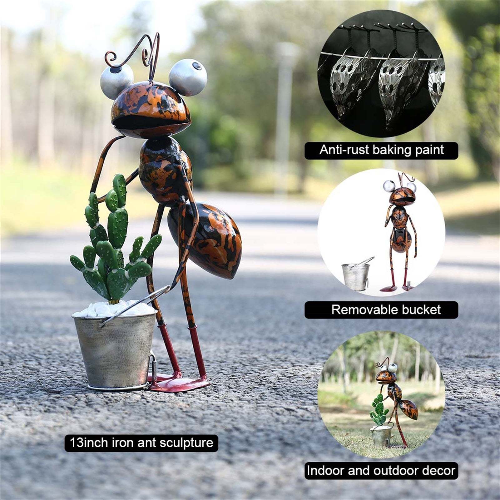 Metal Ant Garden Decorative Sculpture Outdoor Statue-xinru