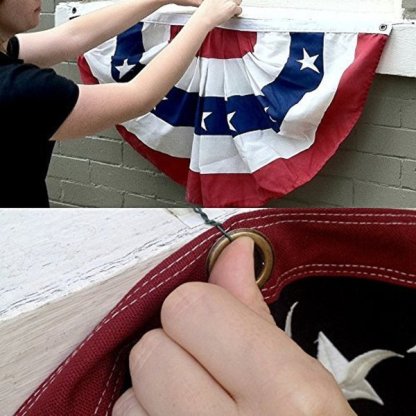 USA Pleated Fan Flag Half Fan Banner Flag Patriotic For Independence Day-xinru