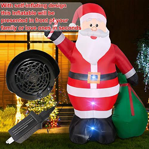 12 Foot Inflatable Santa Claus with Gift Bag for Christmas Yard Decoration-xinru shop