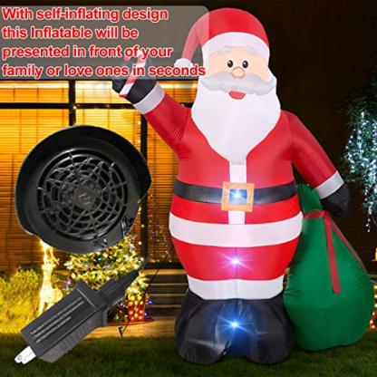 12 Foot Inflatable Santa Claus with Gift Bag for Christmas Yard Decoration-xinru shop