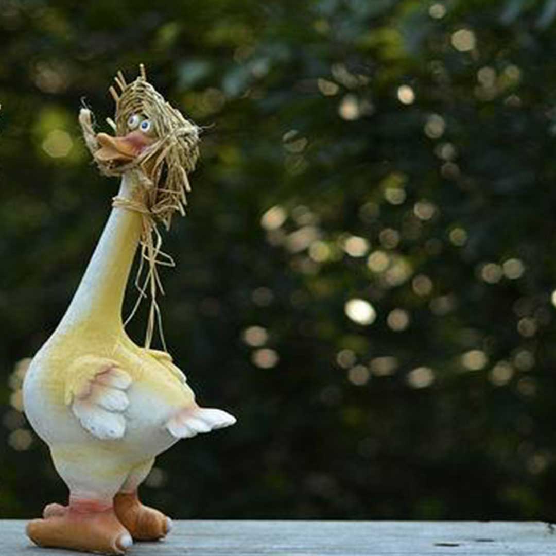 Outdoor Garden Statue Rural Couple Duck Decorations-xinru
