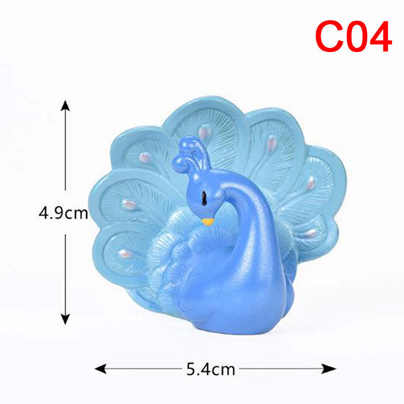 Mini Animals Craft Garden Micro Landscape Decor DIY Peacock Ornament Figurine-xinru