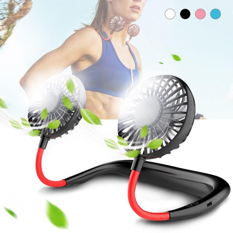 Portable Neck Rechargeable Hands-Free Personal Cooling Fan-xinru