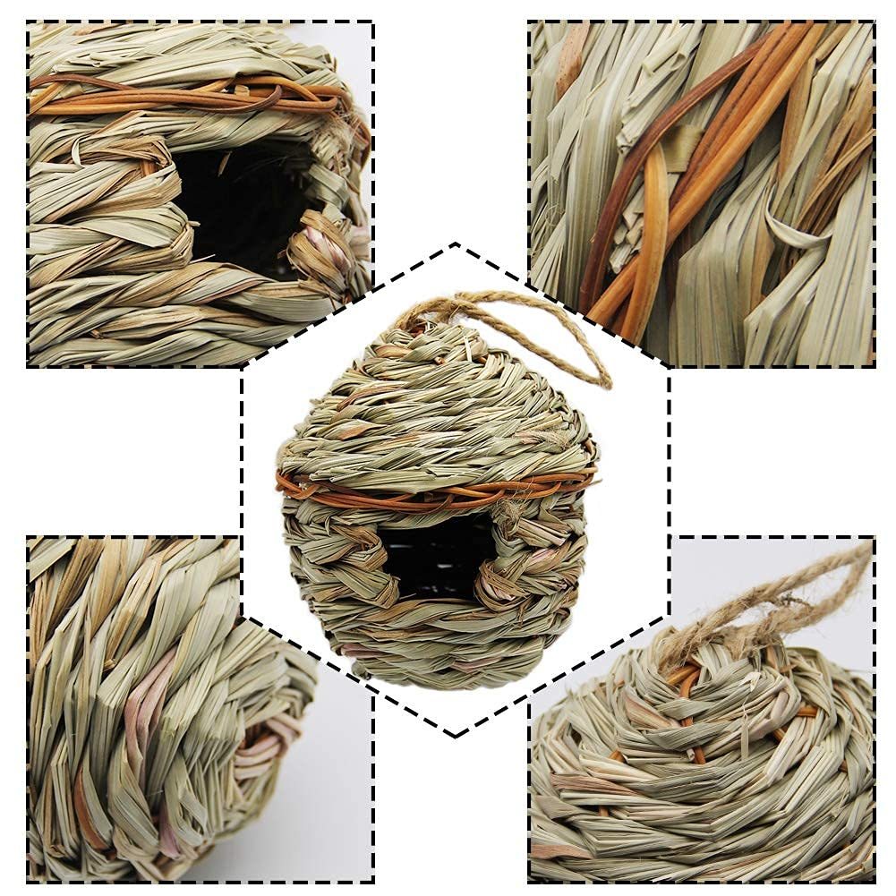 Grass Hand Woven Bird House For Outdoor Hanging-xinru