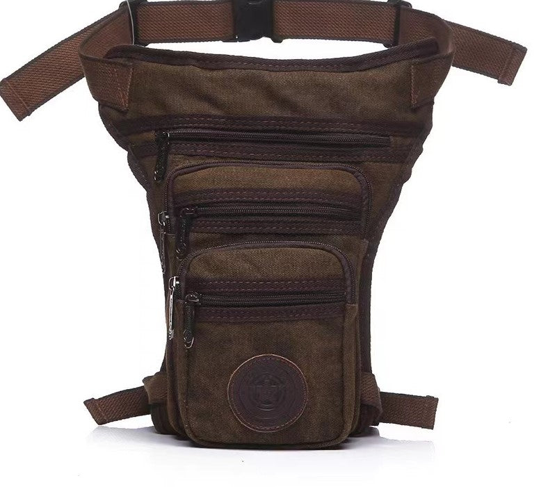 Canvas Drop Leg Bag Outdoor Waist Pack Thigh Bag Pocket-xinru