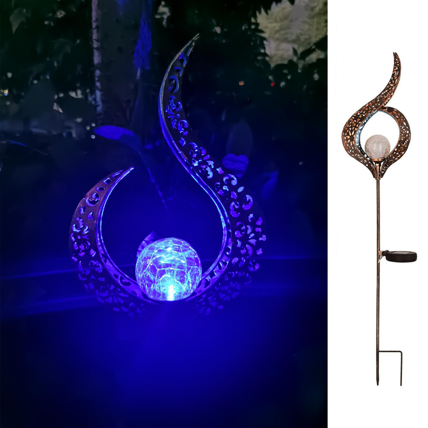 Romantic Solar Crackle Garden Light-xinru shop