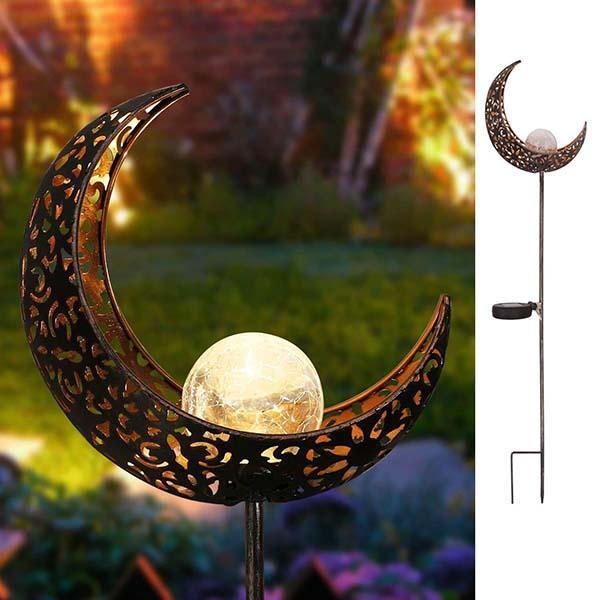 Solar Moon Crackle Garden Decor Light-xinru shop