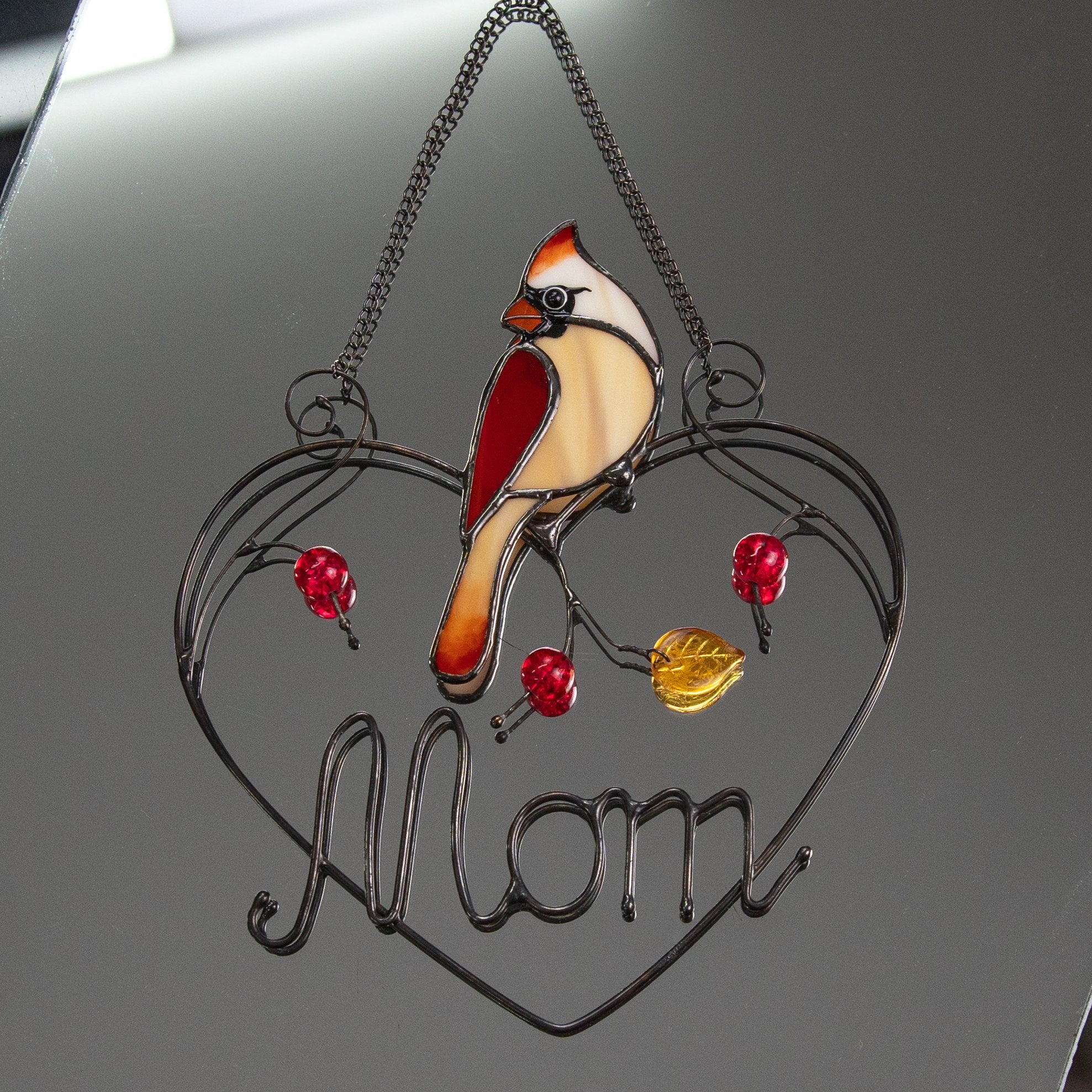 Personalised Female Cardinal Suncatcher-xinru