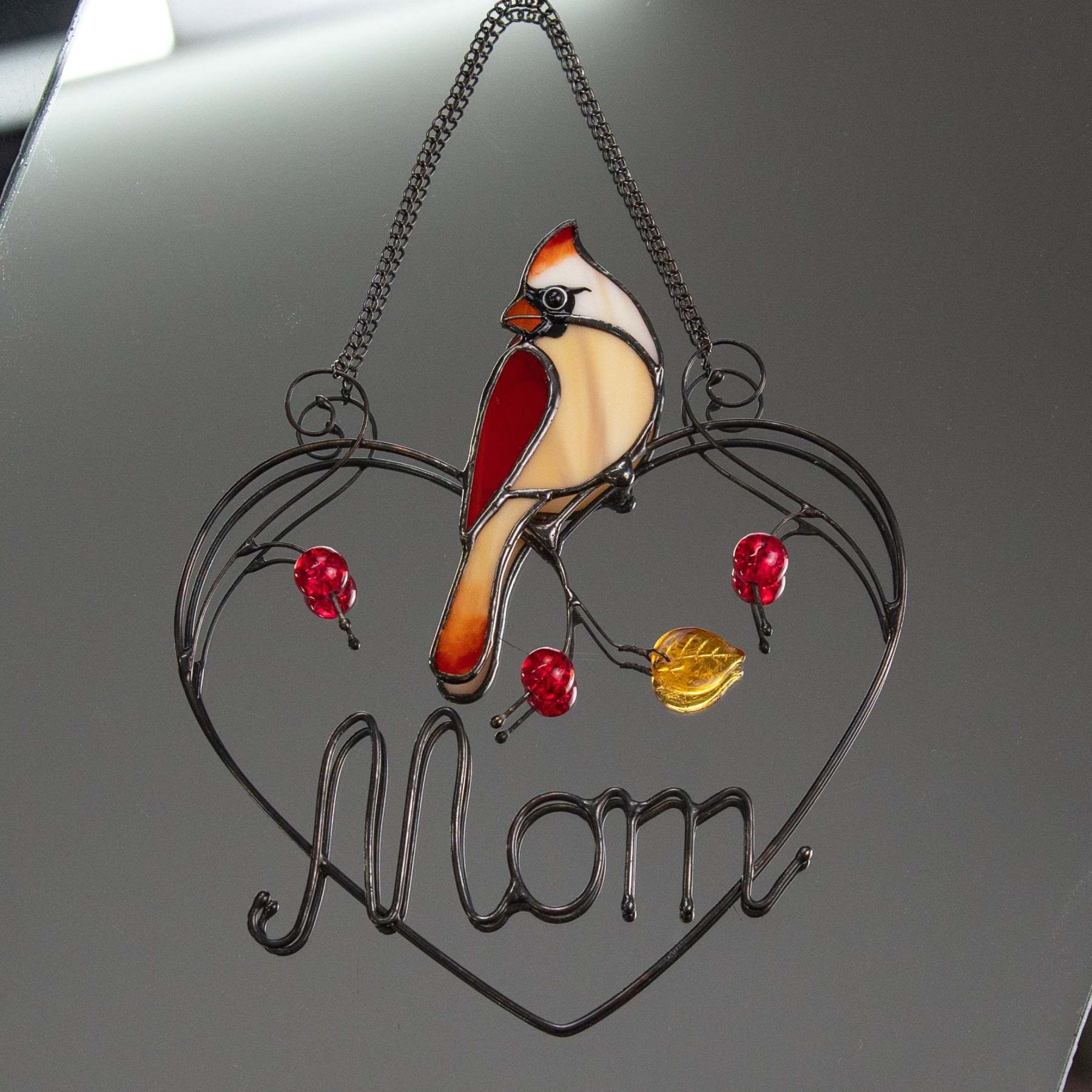 Personalised Female Cardinal Suncatcher-xinru