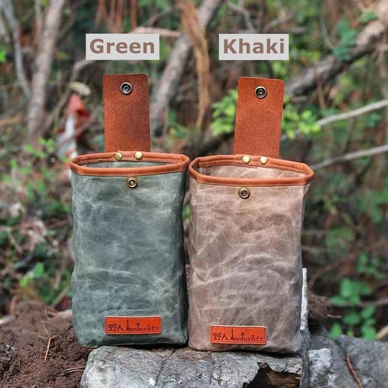 Cowhide Leather Waterproof Waxed Canvas Foraging Bag-xinru shop