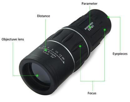 Super Clear Dual Focus Zoom Monocular Spotting Scope-xinru