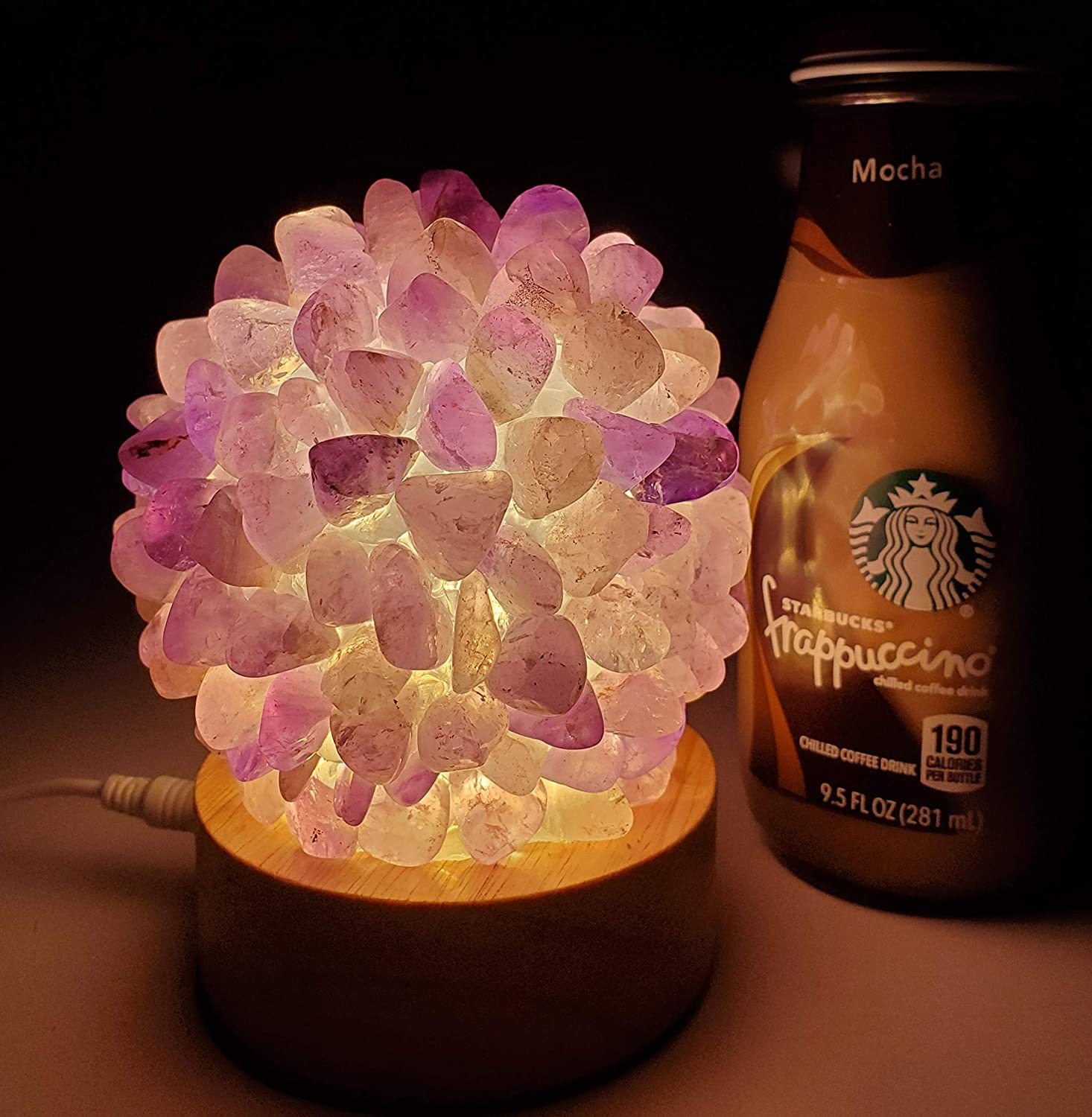 Natural Amethyst Raw Stone LED Lamp-xinru