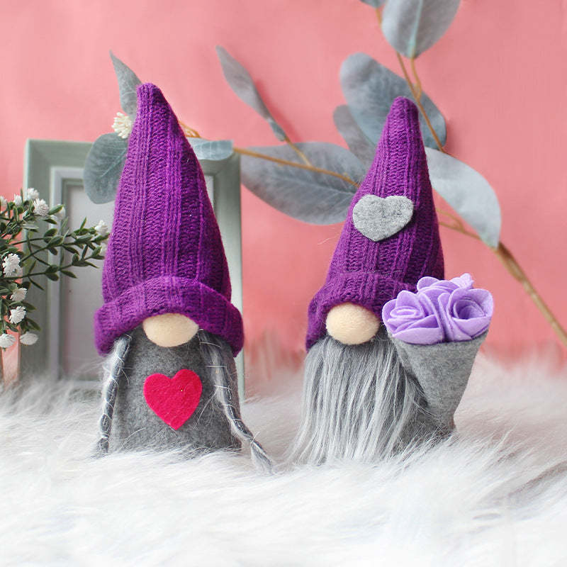 Purple Knitted Hat Mother's Day Gnome-xinru