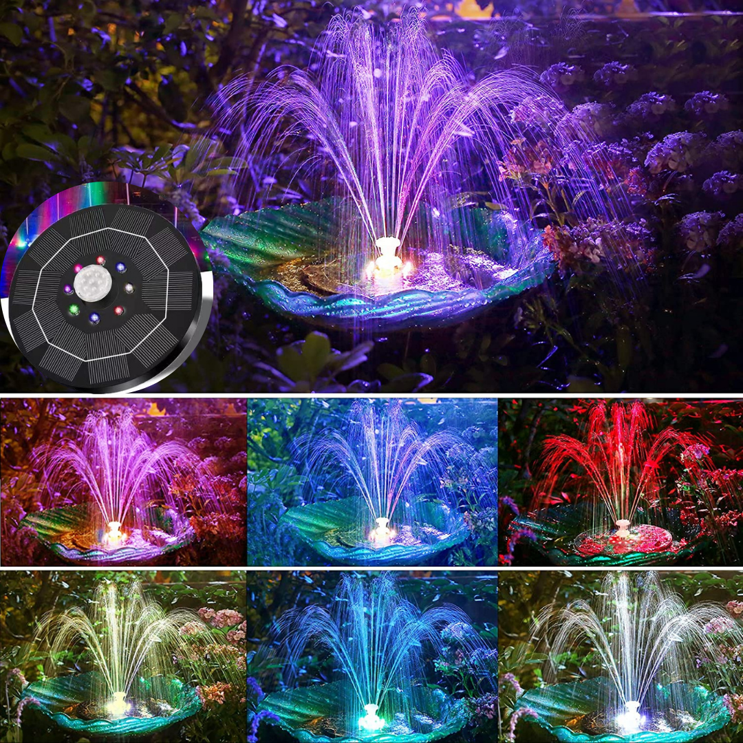 Upgraded Solar Powered LED Bird Fountain Kit Integrated Nozzle-xinru