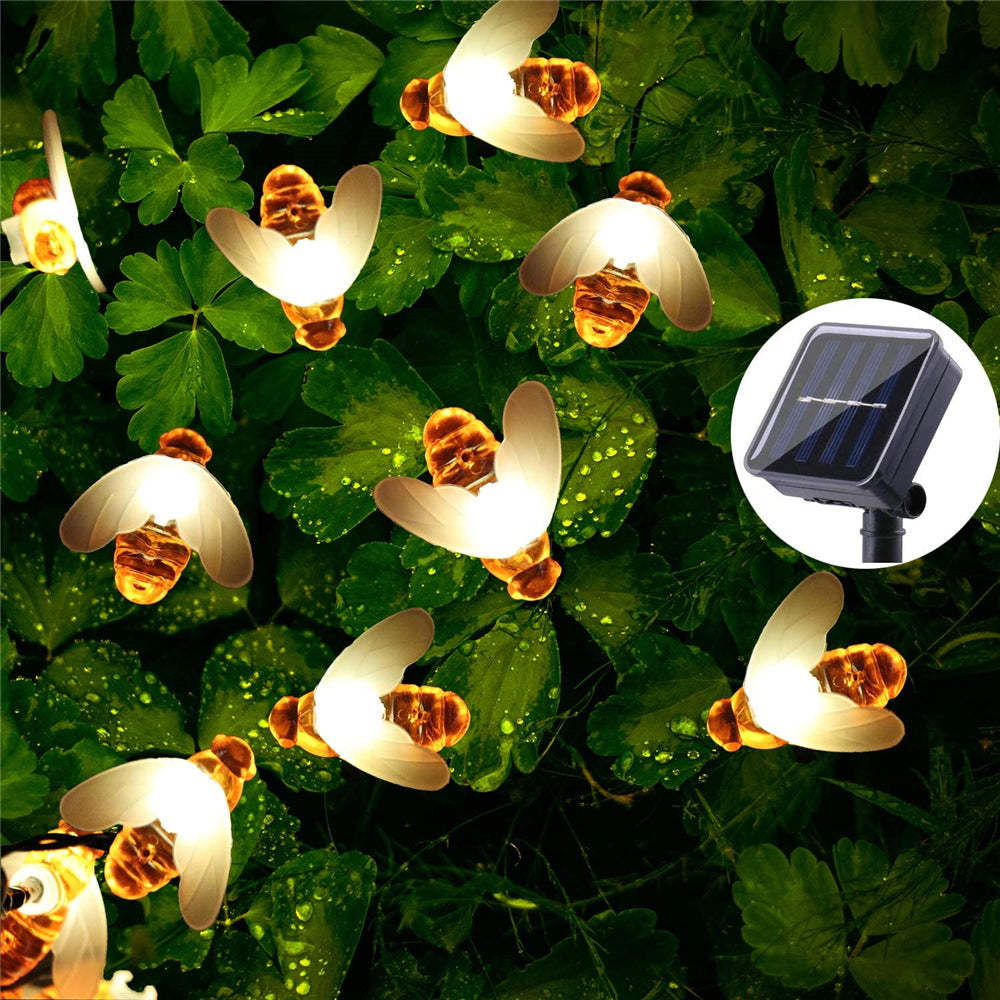 Solar Cute Bee Garden Fence LED String Lights-xinru