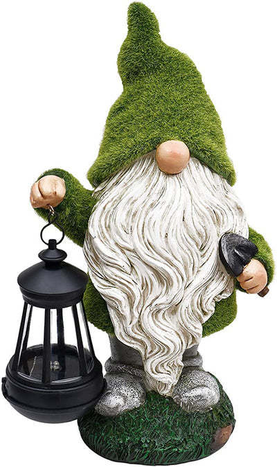 Flocked Gnomes Garden Decorations with Solar Lights-xinru