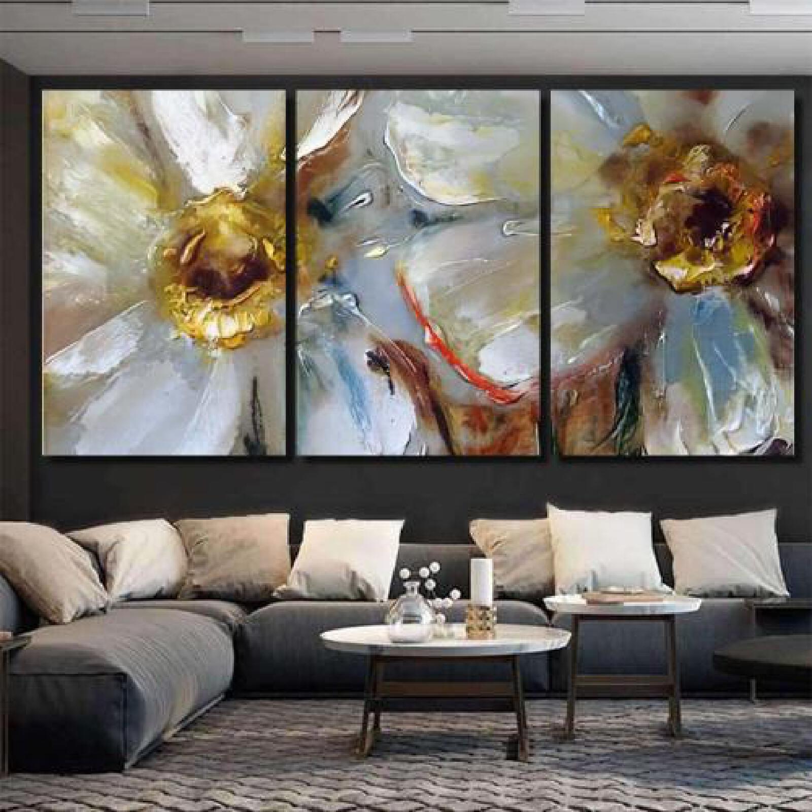 Daffodils Pale Yellow Delicate Flowers Oil-xinru shop