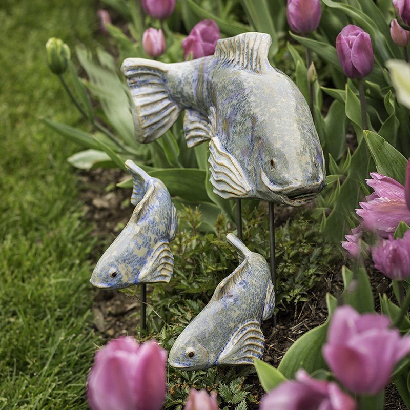 Garden Decoration Swimming Koi Resin Statue-xinru