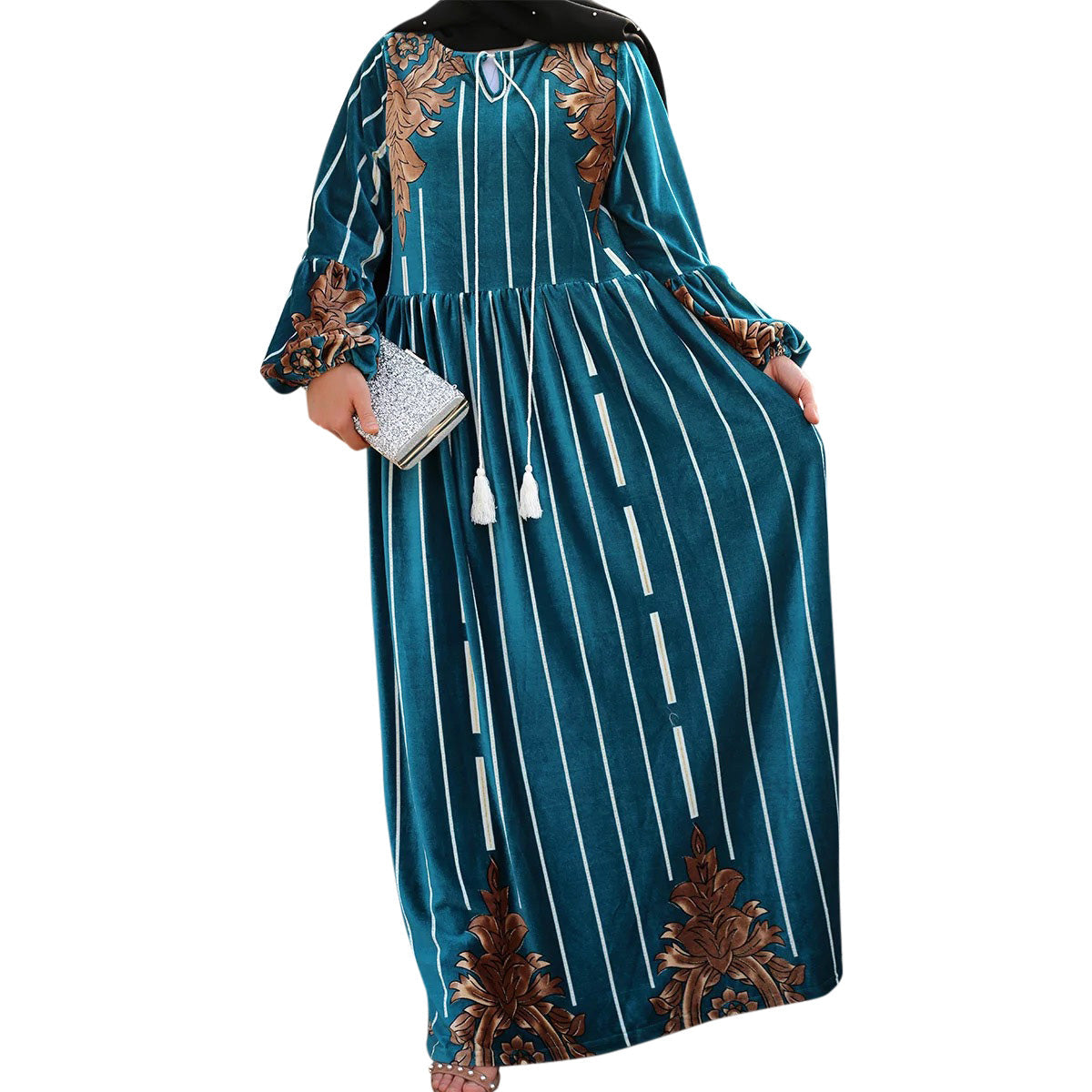 Velvet Robe Dress Ramadan Gift-xinru