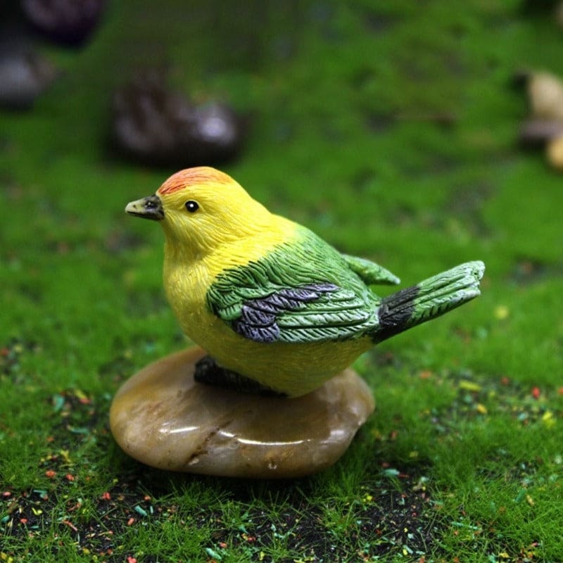 Figurines Simulation Cute Miniature Bird Resin Magpie Mini Dollhouse Decor-xinru