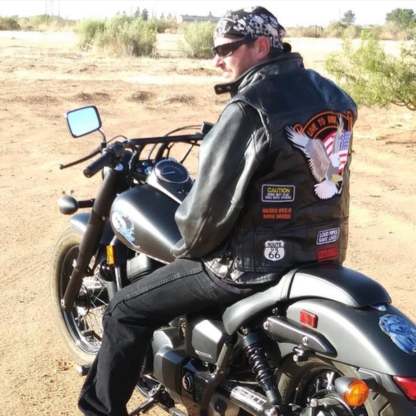 Motorcycle Leather Vest Embroidery Live To Ride-xinru shop