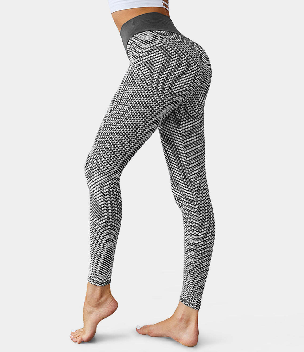 High Waisted Butt Lifting Honeycomb Leggings-xinru shop