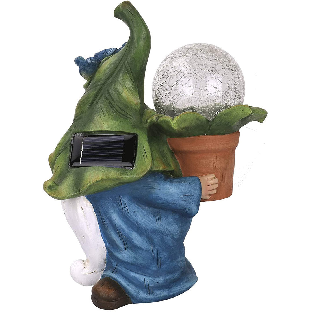 Magic Ball Welcome Outdoor Funny Gnome Solar LED Lights Figurine Ornament Decor-xinru